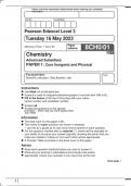 Pearson Edexcel Level 3 GCE Chemistry Advanced Subsidiary PAPER 1: Core Inorganic and Physical Chemistry june 2023