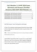 Full; Modules 1-5 AHIP 2024 Exam Questions and Answers (Verified Answers) 2024 AHIP 2024 Modules 1-5