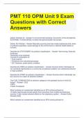 PMT 110 OPM Unit 9 Exam Questions with Correct Answers