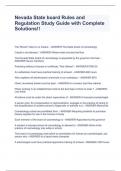 Nevada State board Rules and Regulation Study Guide with Complete Solutions&excl;&excl;