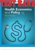 Health Economics and Policy 8th Edition Test Bank