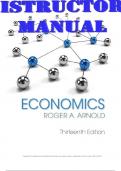 SOLUTIONS and INSTRUCTORS MANUAL for Economics 13th Edition by Roger Arnold ISBN 9781337670647, 
