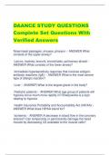 Bundle for DAANCE STUDY QUESTIONS Complete Set Questions With Verified Answers