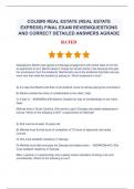 COLIBRI REAL ESTATE &lpar;REAL ESTATE EXPRESS&rpar; FINAL EXAM REVIEWQUESTIONS AND CORRECT DETAILED ANSWERS AGRADE
