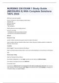 NURSING 330 EXAM 1 Study Guide (MEDSURG II) With Complete Solutions 100% 2024