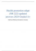 Health promotion edapt (NR 222) updated answers 2024 Graded A+