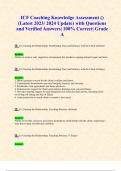ICF Coaching Knowledge Assessment () (Latest 2023/ 2024 Update) with Questions and Verified Answers| 100% Correct| Grade A