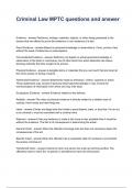 Criminal Law MPTC questions and answers