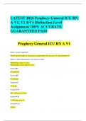 LATEST 2024 Prophecy General ICU RN A V1, V2 &V3 Distinction Level Assignment 100% ACCURATE GUARANTEED PASS