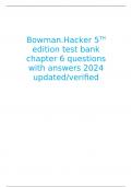Bowman.Hacker 5TH edition test bank chapter 6 questions with answers 2024 updated/verified