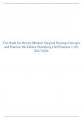 Test Bank for Dewits Medical Surgical Nursing Concepts  and Practice 4th Edition Stromberg (All Chapters 1-49) 2023-2024
