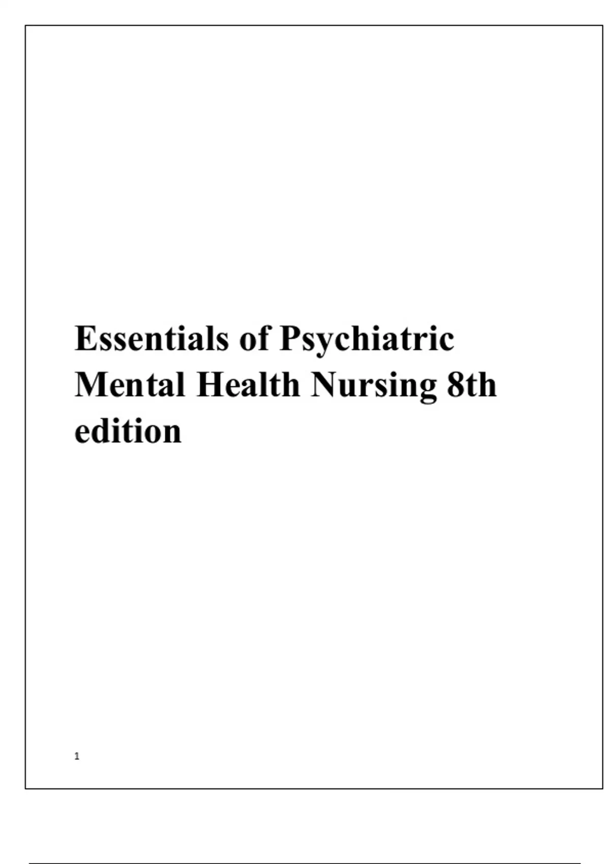 ESSENTIALS OF PSYCHIATRIC MENTAL HEALTH NURSING - Psychiatric Mental ...