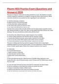 Pharm HESI Practice Exam &lpar;Questions and Answers&rpar; 2024