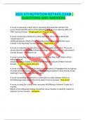 2023 ATI NUTRITION RETAKE EXAM QUESTIONS AND ANSWERS