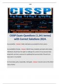 CISSP Exam Questions (1,341 terms) with Correct Solutions 2024. Contains terms like; Accountability Principle - Answer: OECD Privacy Guideline principle which states individuals should have the right to challenge the content of any personal data being hel