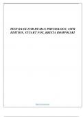 Test Bank for Human Physiology, 15th Edition, Stuart Fox, Krista Rompolski.