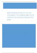 Brief Introduction to the Old Testament The Hebrew Bible in its Context 4th Edition Coogan Test Bank