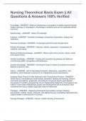Nursing Theoretical Basis Exam &vert;&vert; All Questions & Answers 100&percnt; Verified