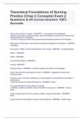 Theoretical Foundations of Nursing Practice &lpar;Chap 2 Concepts&rpar; Exam &vert;&vert; Questions & All Correct Answers 100&percnt; Accurate