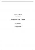 Instructor Manual for Criminal Law Today 7th Edition By Frank Schmalleger (All Chapters, 100% Original Verified, A+ Grade)