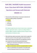 NUR 2092 &sol; NUR2092 Health Assessment Exam 2 Quiz Bank WITH NGN &vert;2023&sol;2024 Questions and Answerswith Rationale GRADED A&plus;