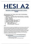 HESI A2 Reading Comprehension 2023-2024 LATEST EXAMS