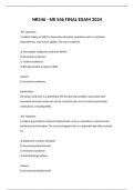 NR546 - NR 546 FINAL EXAM 2024 QUESTIONS AND ANSWERS WITH EXPLANATION. A GRADED