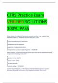 LATEST CTRS Practice Exam VERIFIED SOLUTIONS 100% PASS