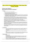 AQA A-LEVEL Chemistry 7405/1 Paper 1 Mark Scheme 2024 LATEST UPDATE