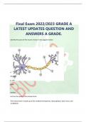 Final Exam 2022/2023 GRADE A   LATEST UPDATES QUESTION AND  ANSWERS A GRADE.  
