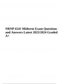 NRNP 6541 &sol; NURS6541 Midterm Exam Questions With 100&percnt; Correct Answers Latest 2024 &lpar;Graded A&plus;&rpar;