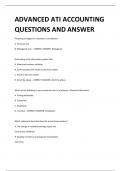 ADVANCED ATI ACCOUNTING QUESTIONS AND ANSWER 