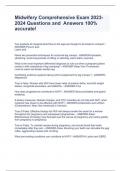 Midwifery Comprehensive Exam 2023-2024 Questions and  Answers 100&percnt; accurate