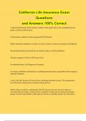 California Commercial Insurance Exam Questions and Answers 100% Correct