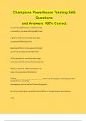 Champions Powerhouse Training SAE Questions and Answers 100&percnt; Correct