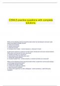 CSMLS practice questions with complete solutions.