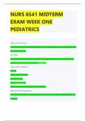 NURS 6541 MIDTERM EXAM WEEK ONE PEDIATRICS 2024