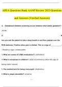 APEA Questions Bank AANP Review 2023 Questions and Answers (Verified Answers)