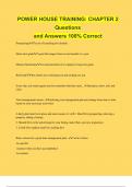 POWER HOUSE TRAINING&colon; CHAPTER 2 Questions and Answers 100&percnt; Correct
