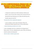 ATI PN COMPREHENSIVE PREDICTOR 180 Question Latest UPDATE 2024  REAL EXAM s And Answers GRADED A&plus; &Tab;