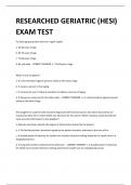 RESEARCHED GERIATRIC (HESI) EXAM TEST 