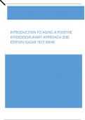 Introduction to Aging A Positive Interdisciplinary Approach 2nd Edition Sugar Test Bank