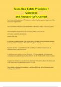 Texas Real Estate Principles 1 Questions  and Answers 100&percnt; Correct