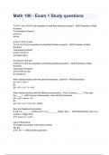 Math 100 - Exam 1 Study questions & Answers Graded A&plus; Guaranteed Pass&period;