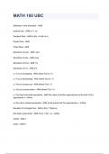 MATH 100 UBC  Questions with 100&percnt; Correct Answers &vert; Updated & Verified&period;