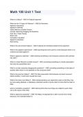 Math 100 Unit 1 Test Questions & Correct Answers Guaranteed Pass&period;