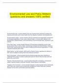   Environmental Law and Policy Midterm questions and answers 100% verified.