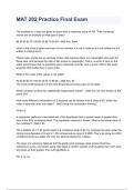 MAT 202 Practice Final Exam 2024 Questions & Answers &lpar; Graded A 100&percnt; Verified&rpar;