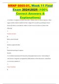 NRNP 6665-01, Week 11 Final Exam 20242025 (100% Correct Answers & Explanations