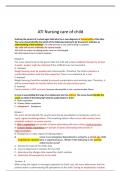 ATI Nursing care of child Exam&lowbar;2023 Questions and Correct Answers Updated Version